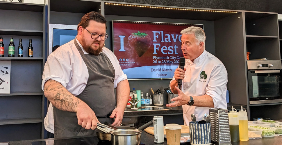 A cooking demonstration at Flavour Fest